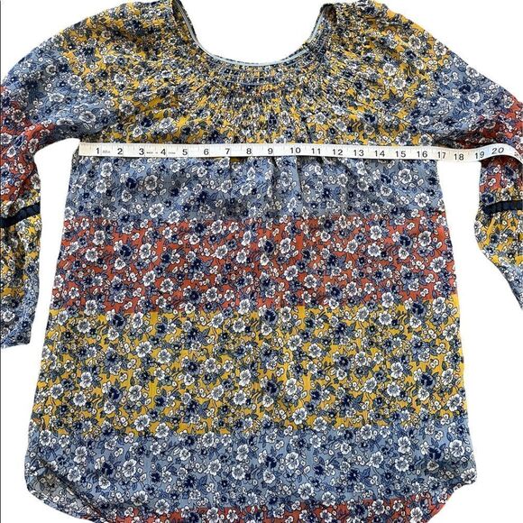 WESTPORT Floral Off The Shoulder Boho Flair Sleeve Flowy Top XS - Picture 6 of 9